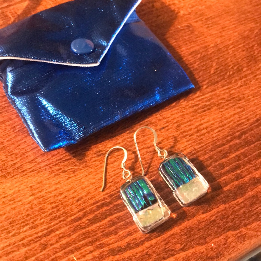 Glass and sterling earrings